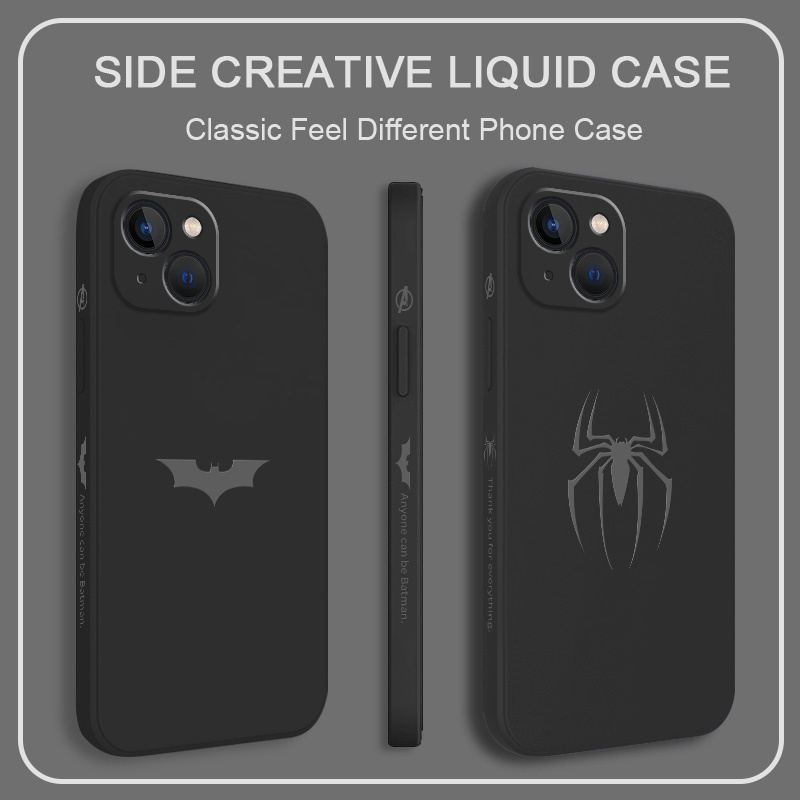 Ốp Điện Thoại Silicon Dẻo Họa Tiết Spiderman Batman Cho IPhone 13Pro 13 12 Mini Pro 5G Max