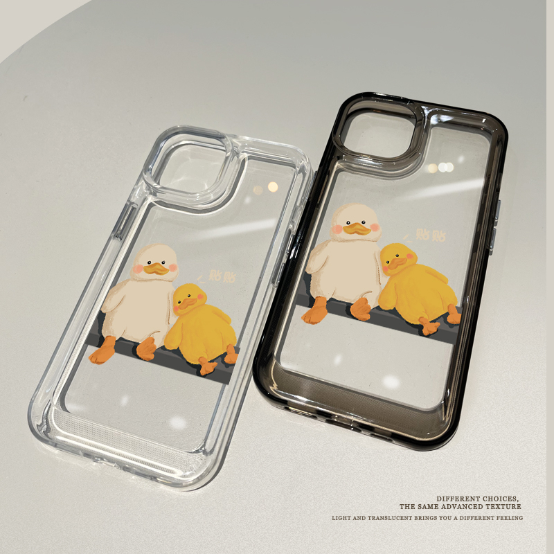 Ốp Điện Thoại DecoPhone Acrylic TPU Mềm Trong Suốt Họa Tiết Vịt Cho IPHONE 6S 7 8 PLUS X XS XR 11 12 13 14 MAX PRO