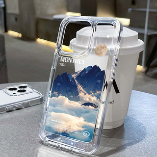 Tương thích với IPHONE 6s 7 8 PLUS X XS XR 11 12 13 14 15 MAX PRO Ốp điện thoại TPU Acrylic họa tiết núi tuyết