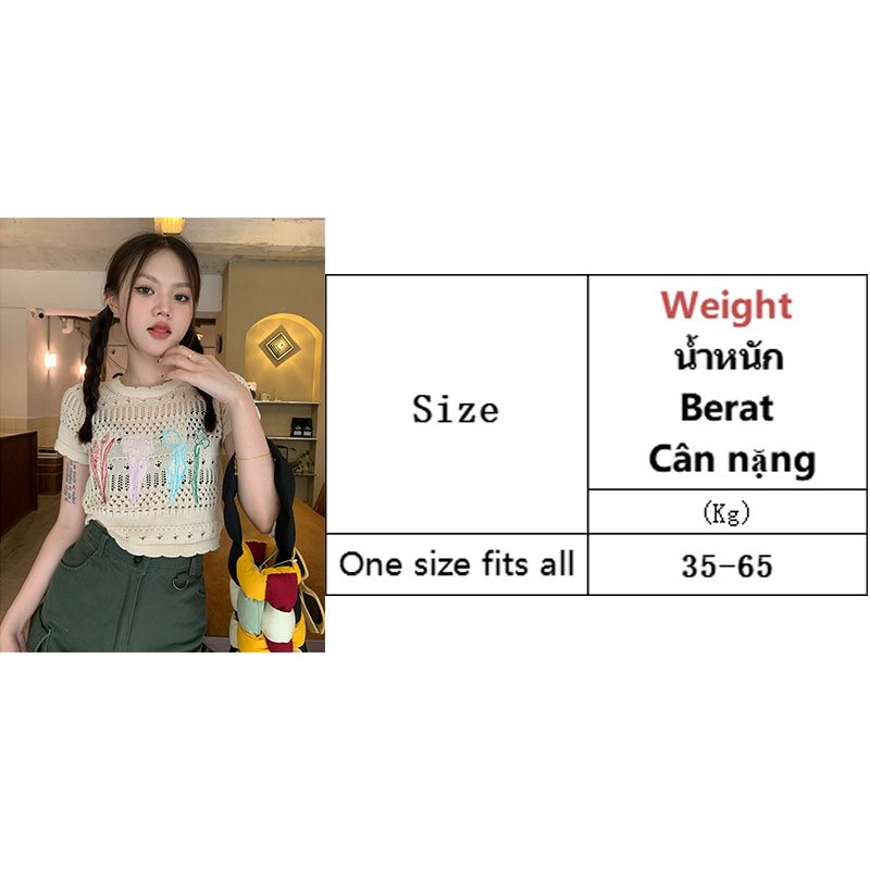 Áo Thun Lửng Đan Len Họa Tiết Hoa Thời Trang Cho Nữ