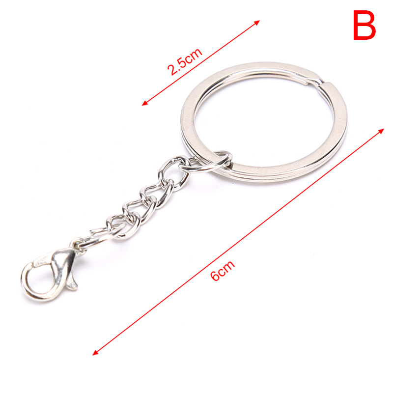 Set 10 Vòng Bạc Ngắn Làm Móc Khóa DIY