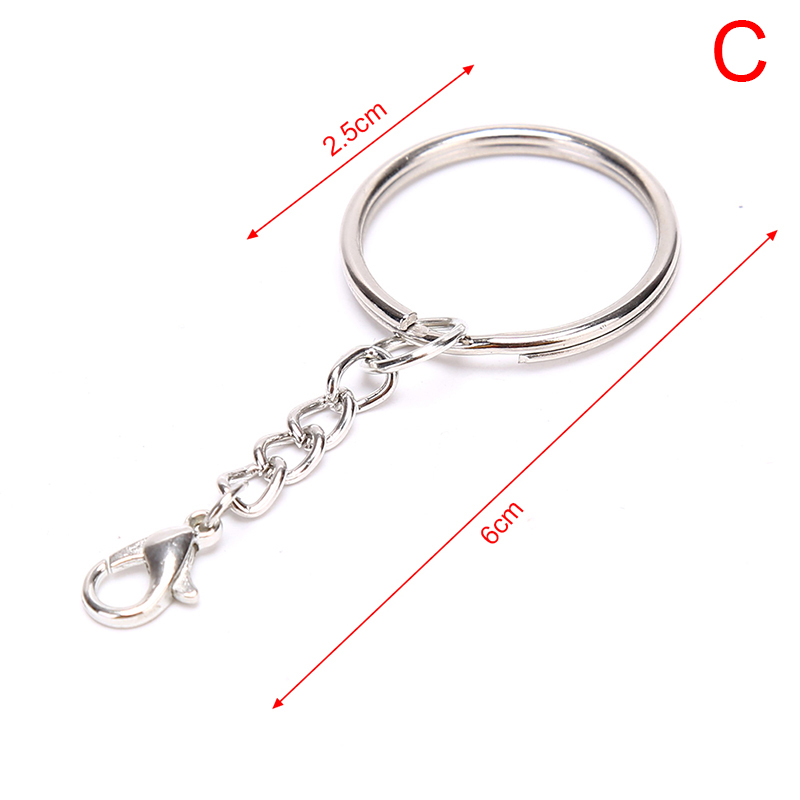 Set 10 Vòng Bạc Ngắn Làm Móc Khóa DIY