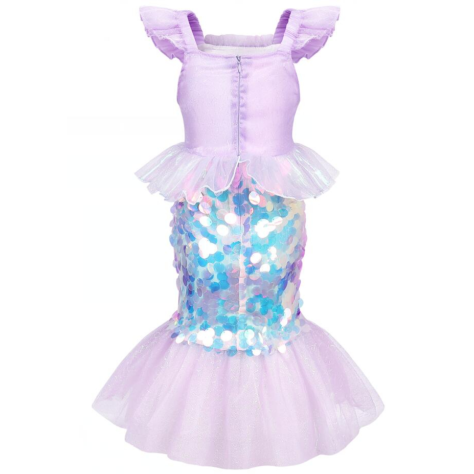 Đầm Đuôi Cá Đính Kim Sa Hóa Trang Công Chúa Nàng Tiên Cá Halloween Cho Bé Gái