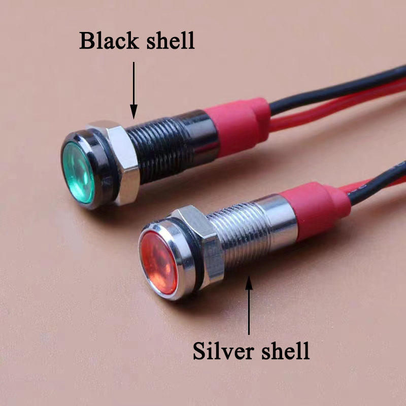 Set 1 Bộ Đèn LED Cảnh Báo 6MM IP67 6MM 8MM 10MM 12MM 12V Bằng Kim Loại Chống Thấm Nước Chuyên Dụng Cho Xe Hơi