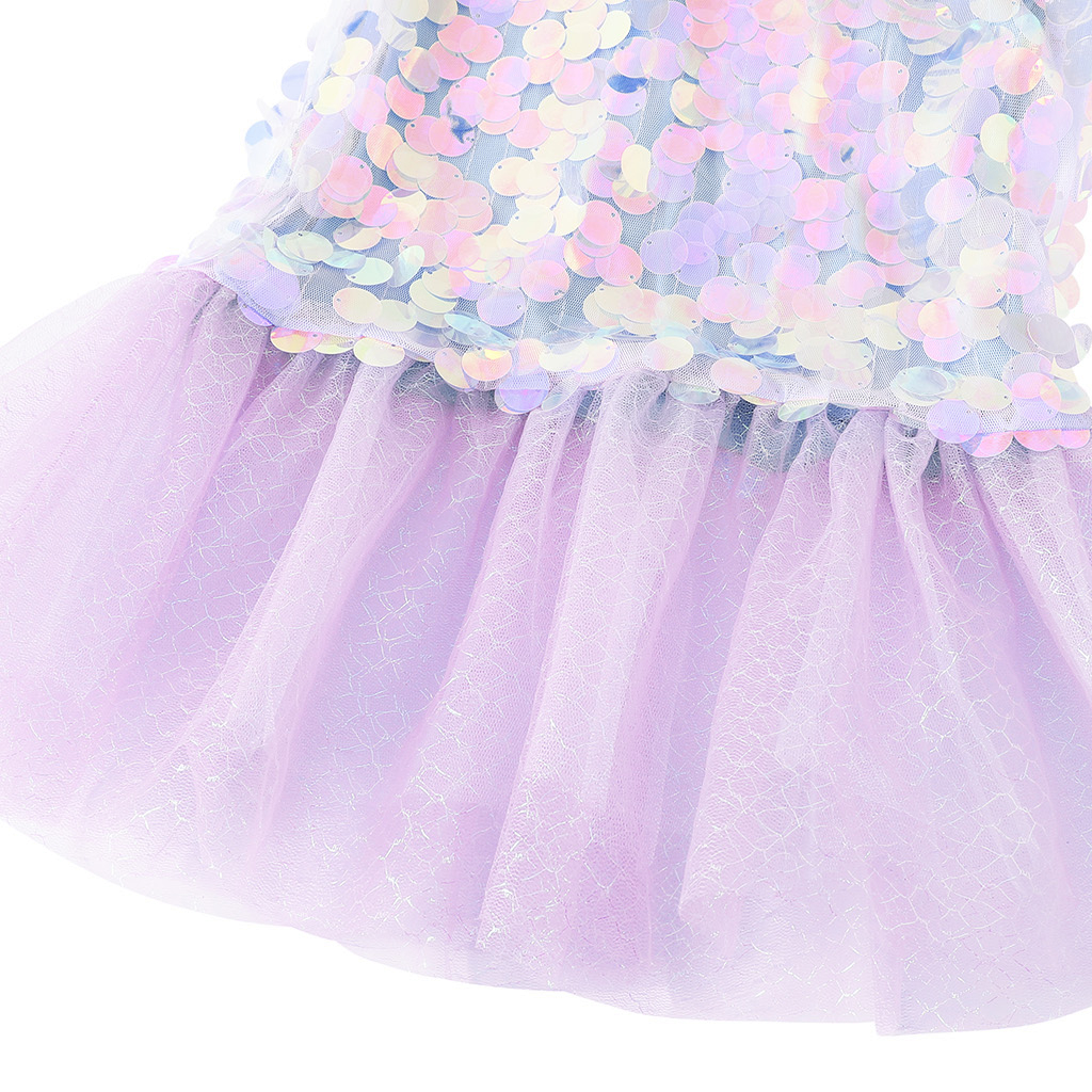 Đầm Đuôi Cá Đính Kim Sa Hóa Trang Công Chúa Nàng Tiên Cá Halloween Cho Bé Gái