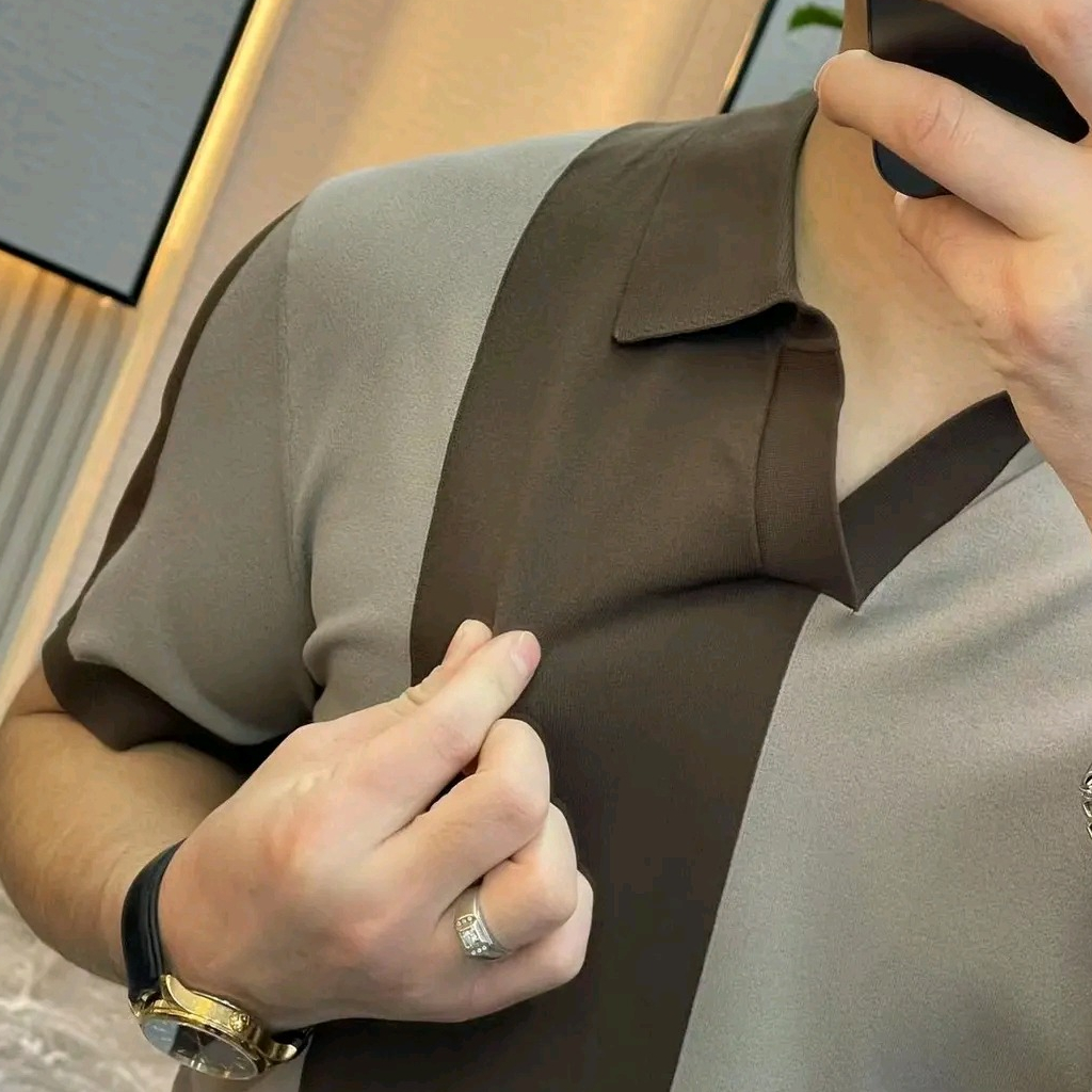 Áo Thun polo Chất Lụa Lạnh Cao Cấp Màu Trơn Phong Cách Mới Mùa Hè Cho Nam Size M-4xl