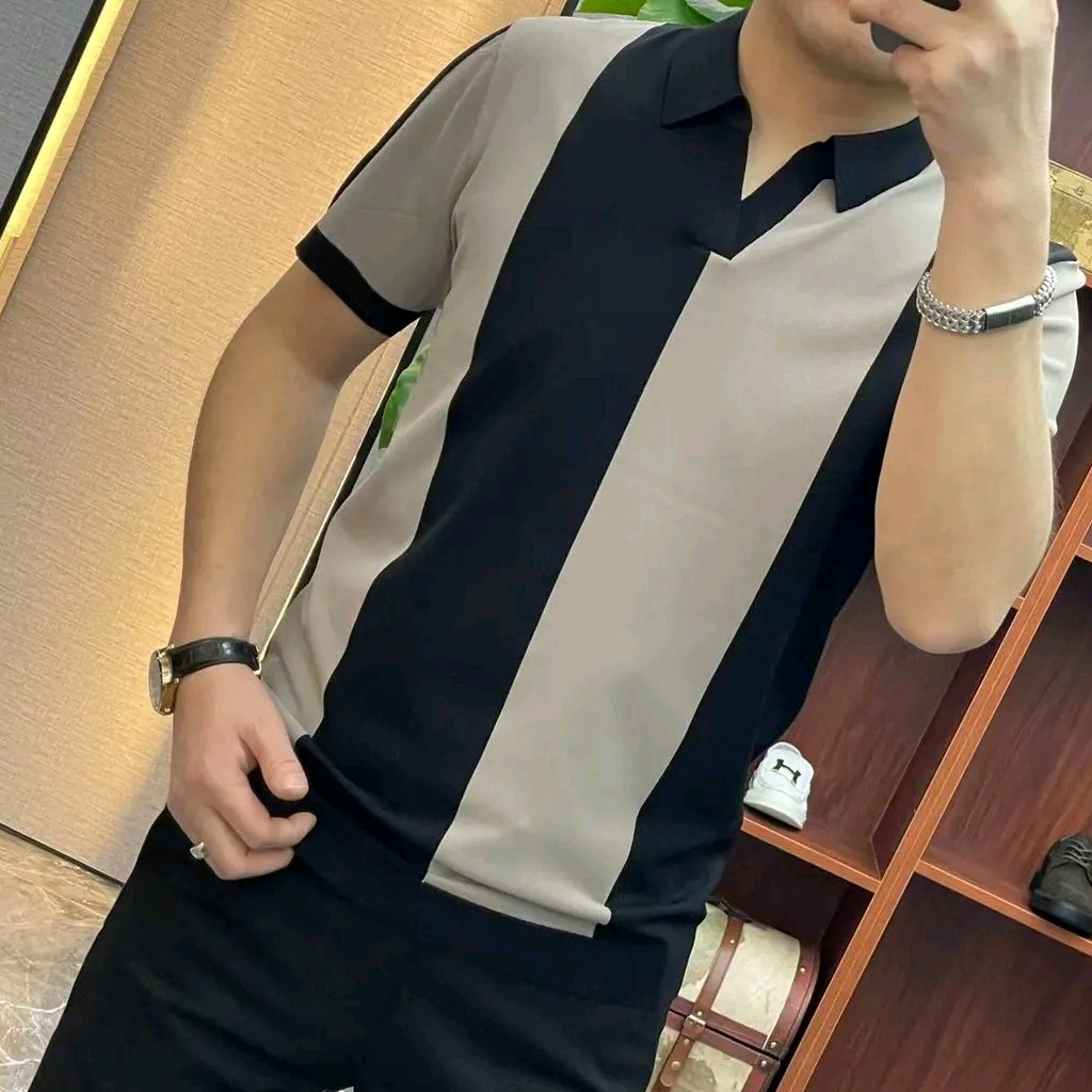 Áo Thun polo Chất Lụa Lạnh Cao Cấp Màu Trơn Phong Cách Mới Mùa Hè Cho Nam Size M-4xl