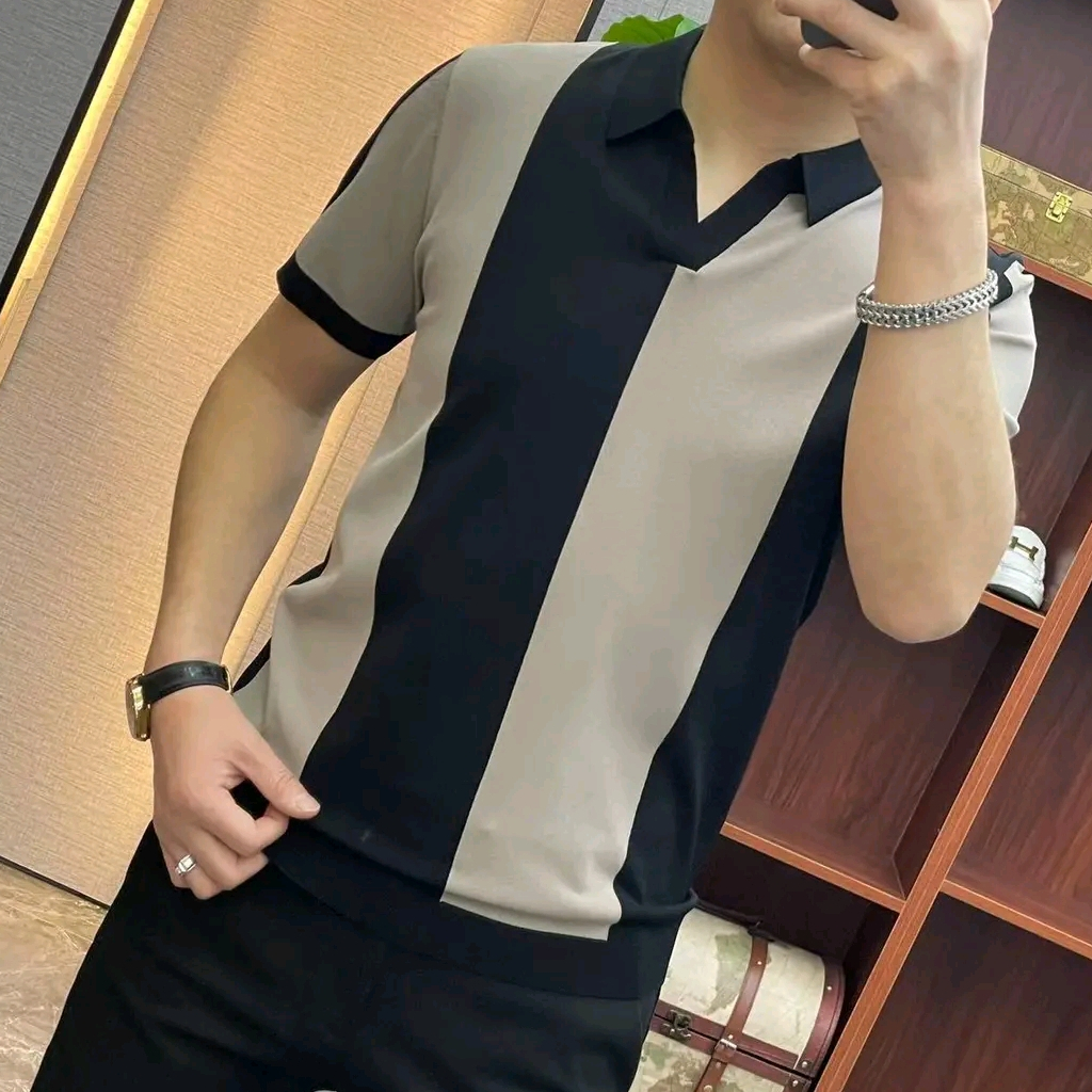 Áo Thun polo Chất Lụa Lạnh Cao Cấp Màu Trơn Phong Cách Mới Mùa Hè Cho Nam Size M-4xl