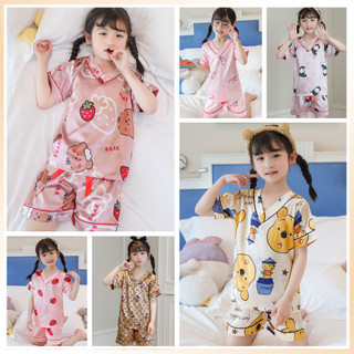 Bộ Đồ Ngủ Tay Ngắn In Họa Tiết Hoạt Hình Phong Cách Nhật Bản Dành Cho Bé Gái
