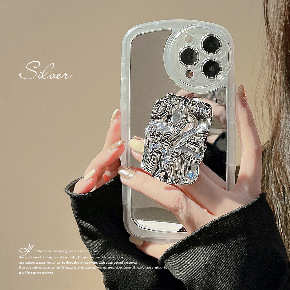 Ốp Điện Thoại Mặt Gương Bảo Vệ Chống Rơi Có Giá Đỡ Mẫu Mới Cho iPhone 14 Plus Pro Max 13 12