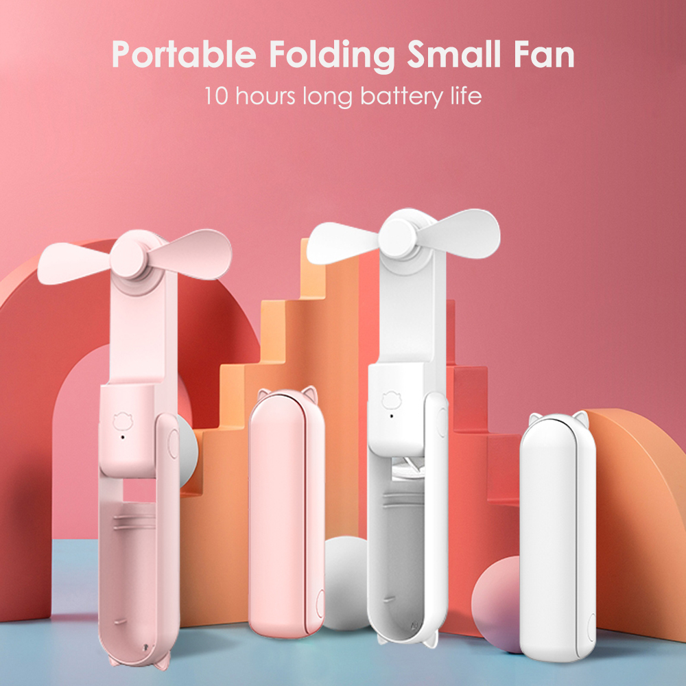Quạt Làm Mát Mini 2 Trong 1 3 Tốc Độ Có Thể Gập Lại Kèm Sạc Tiện Dụng Mang Theo Du Lịch