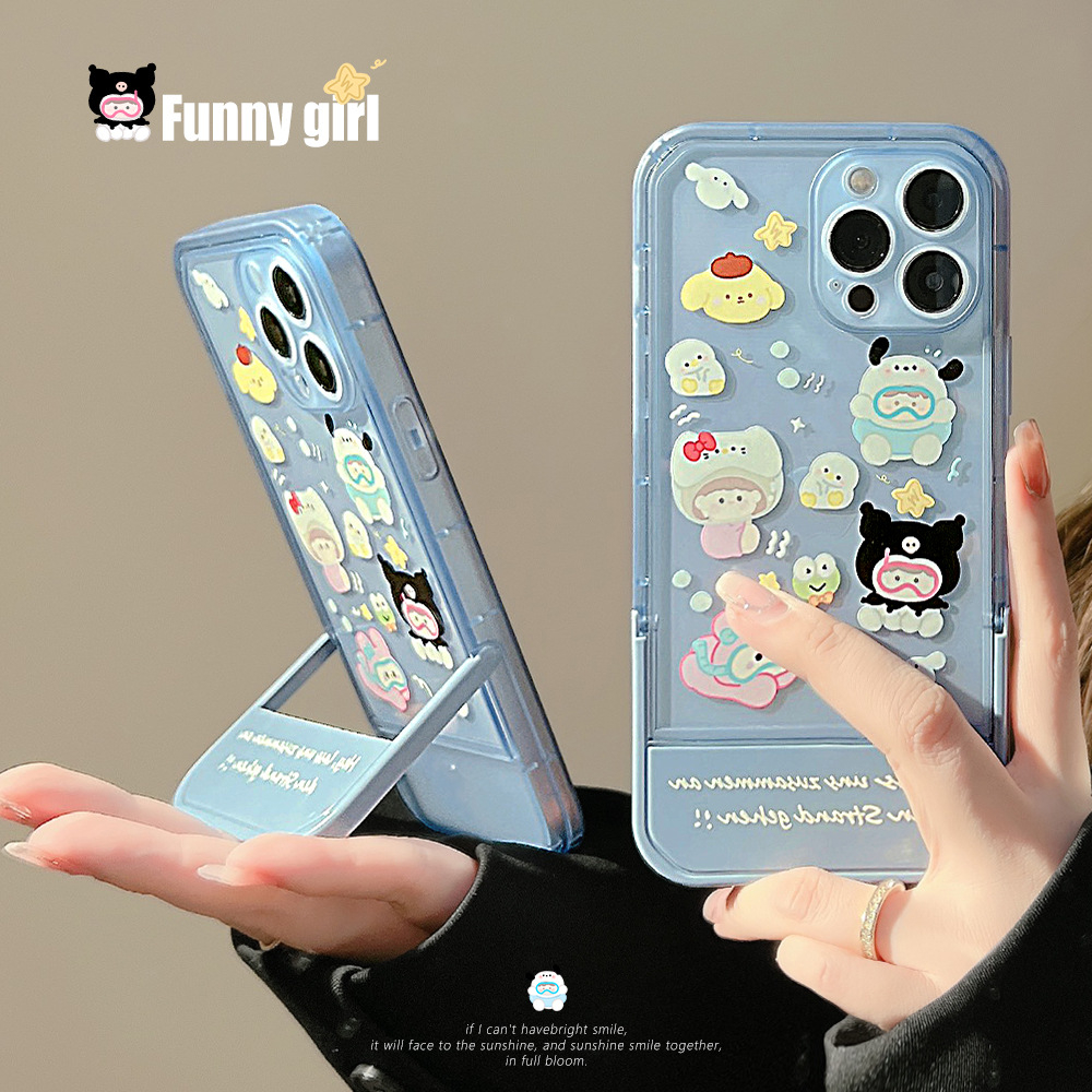 Ốp Điện Thoại In Họa Tiết Thời Trang Chống Rơi Kèm Giá Đỡ Cho iPhone 14 Plus Pro Max 13 12