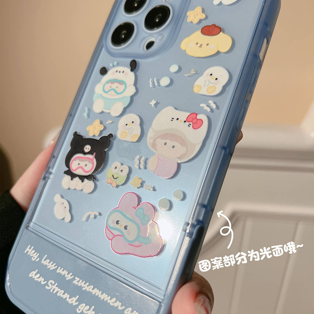 Ốp Điện Thoại In Họa Tiết Thời Trang Chống Rơi Kèm Giá Đỡ Cho iPhone 14 Plus Pro Max 13 12