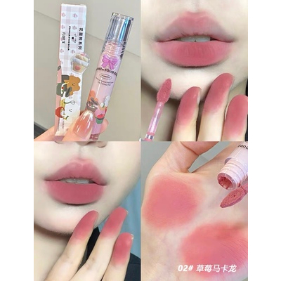 Son Môi Nhung Lì Flortte Hình Bánh Gấu Và Hoa Xinh Xắn