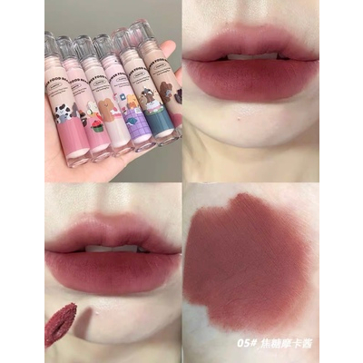 Son Môi Nhung Lì Flortte Hình Bánh Gấu Và Hoa Xinh Xắn