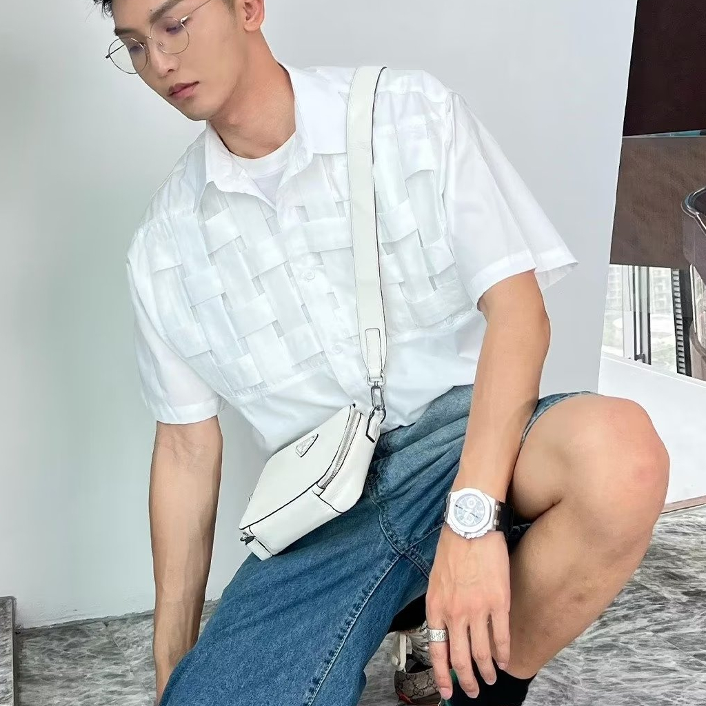 Áo Sơ Mi Nam Tay Ngắn Màu Trơn Phong Cách Thời Trang Nhật Bản