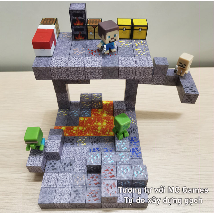 BP MART Bộ Đồ Chơi Lắp Ráp Khối lập phương Minecraft Bằng Nam Châm DIY Khối đồ chơi