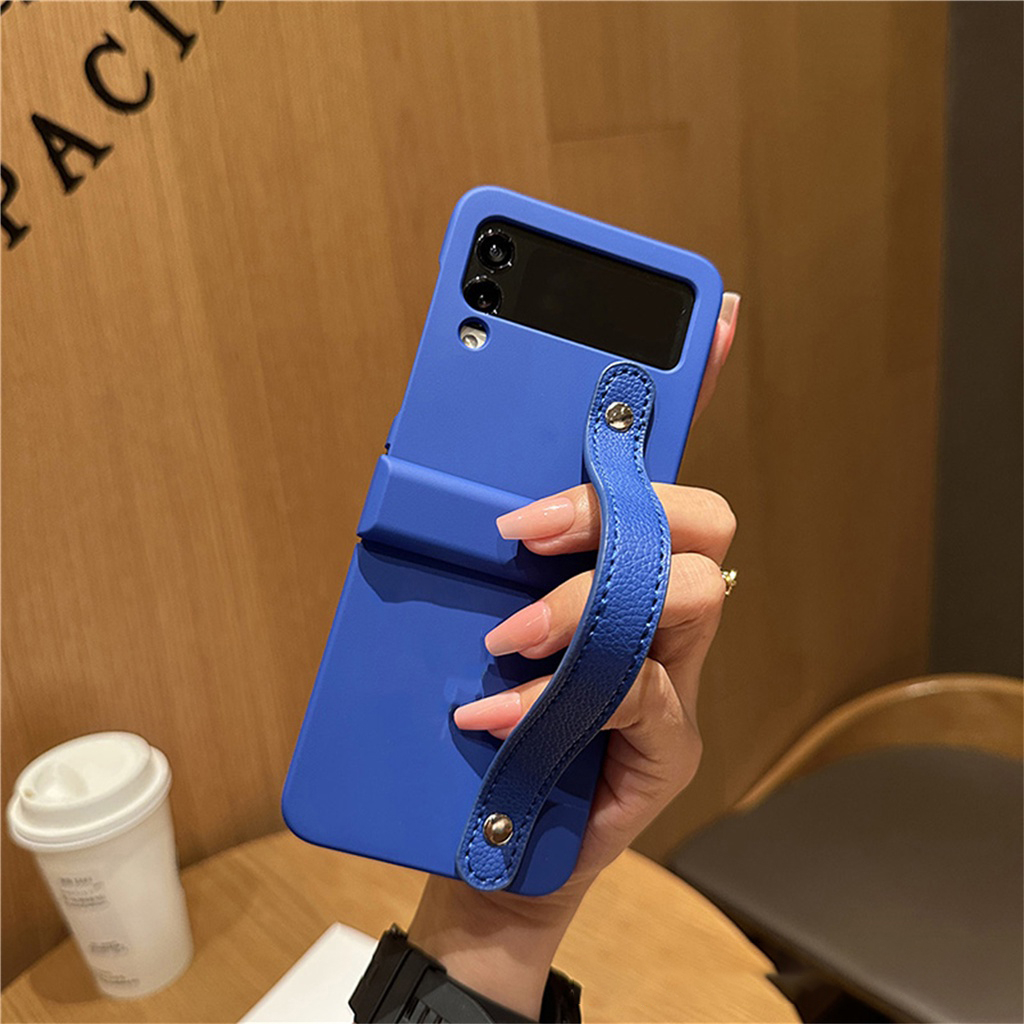 Bao Da Điện Thoại Có Dây Gài Cho Samsung Galaxy Zflip3 5G Z Flip3 Flip4 Zflip4 Đứng