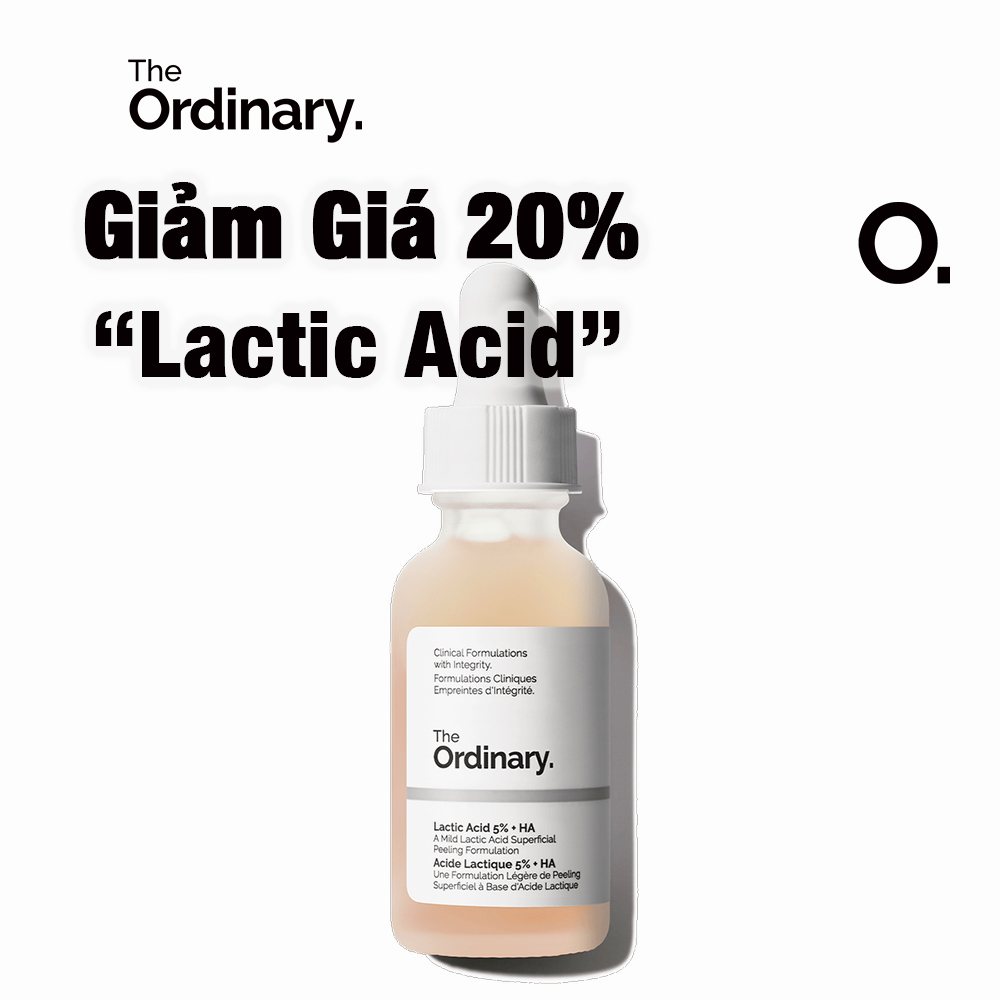 The Ordinary Tẩy Da Chết Mụn Đầu Đen Tinh Chất Lactic Acid 5%+ HA Mực Toner 30ml