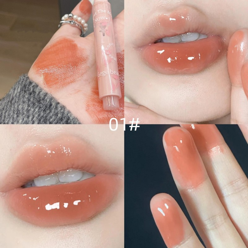 Fashion Love Son Môi Không Thấm Nước Chống Dính Cốc Màu Sắc Lâu Trôi Son Môi Sinh Viên Gege Bear