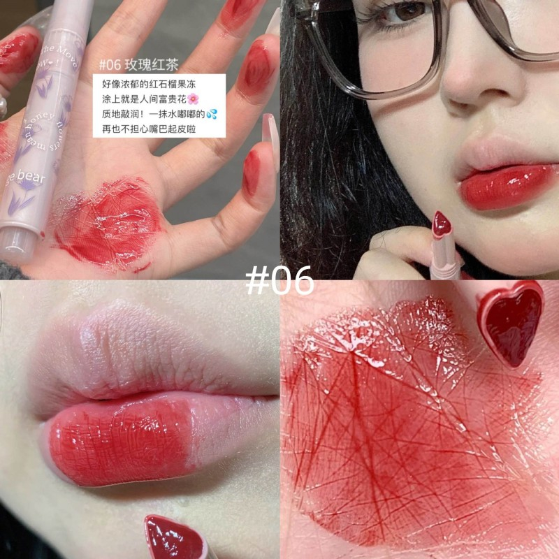 Fashion Love Son Môi Không Thấm Nước Chống Dính Cốc Màu Sắc Lâu Trôi Son Môi Sinh Viên Gege Bear