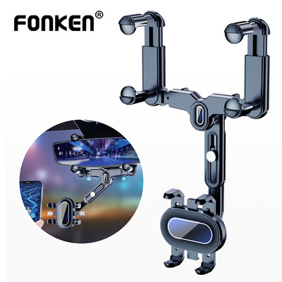 Giá đỡ điện thoại FONKEN xoay linh hoạt 360° hỗ trợ xem GPS gắn gương chiếu hậu xe hơi