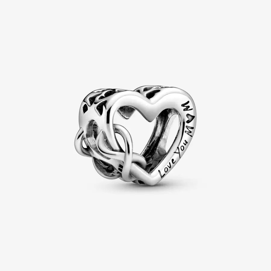 Vòng Tay Chuỗi Hạt Màu Bạc Khắc Chữ Pan Love You Mum Infinity Heart Thời Trang Cho Ngày Của Mẹ