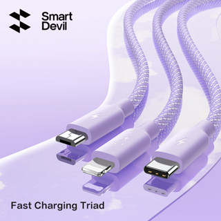  SmartDevil Dây cáp sạc nhanh SMARTDEVIL 3 trong 1 Type C 66W 6A thích hợp cho iPhone Huawei Xiaomi Vivo Android 