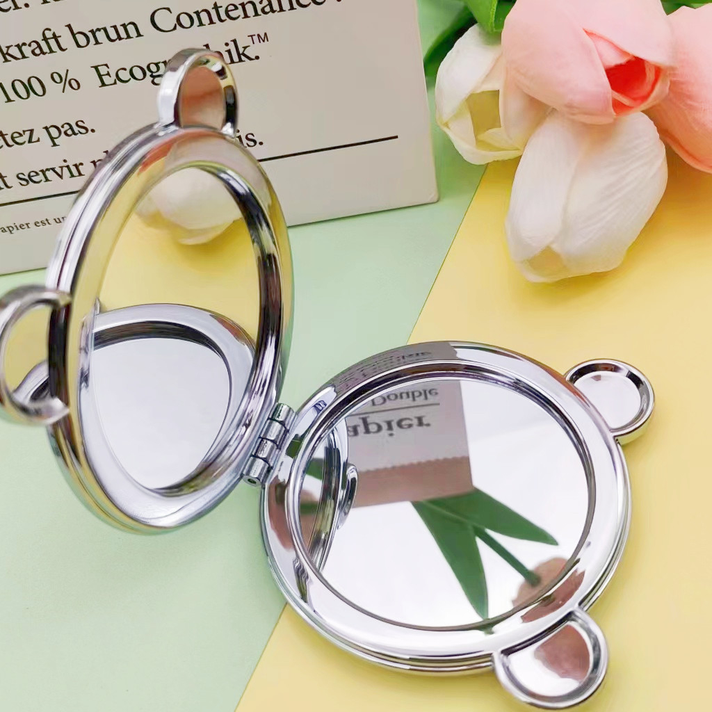 KMHO Gương Trang Điểm mini Cầm Tay Độ Nét Cao Hình Tròn Nhỏ Dễ Mang Theo Kiểu Hoạt Hình Dễ Thương Có Cát Chảy Cho Bạn Gái