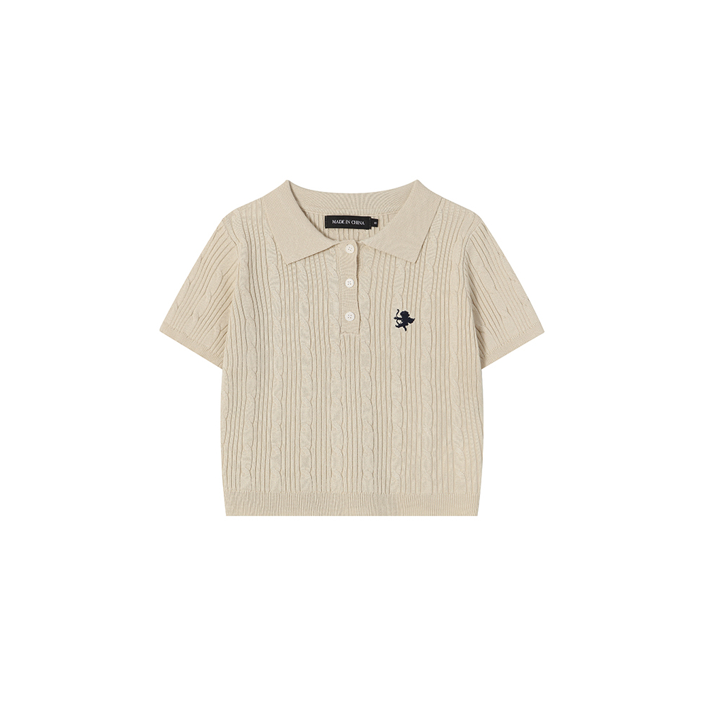 Minimalist Labo Áo Thun polo Dệt Kim Tay Ngắn Dáng Ôm Thời Trang Mùa Hè Xinh Xắn Cho Nữ