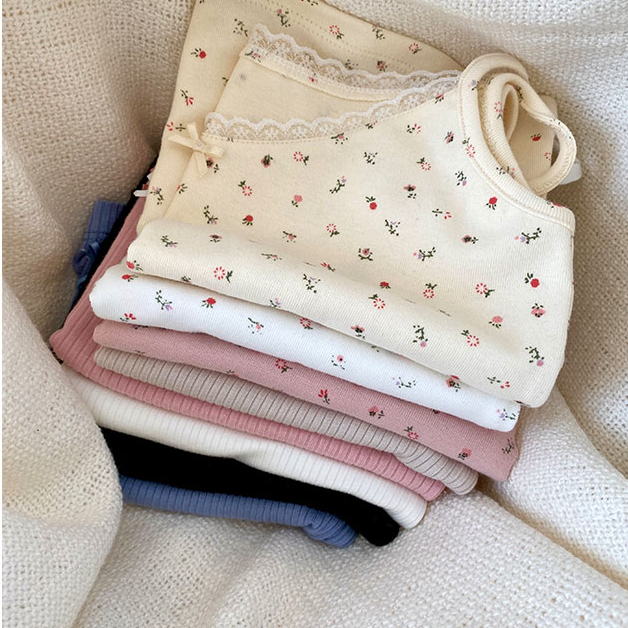 QADCOL Áo Hai Dây Dáng Ngắn Phối Ren Và Nơ Thời Trang Mùa Hè Xinh Xắn Cho Nữ