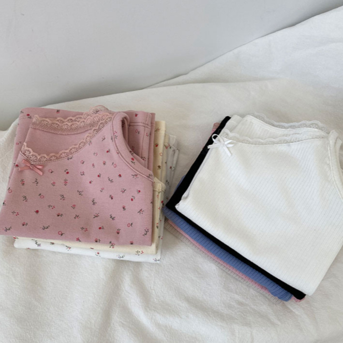 QADCOL Áo Hai Dây Dáng Ngắn Phối Ren Và Nơ Thời Trang Mùa Hè Xinh Xắn Cho Nữ