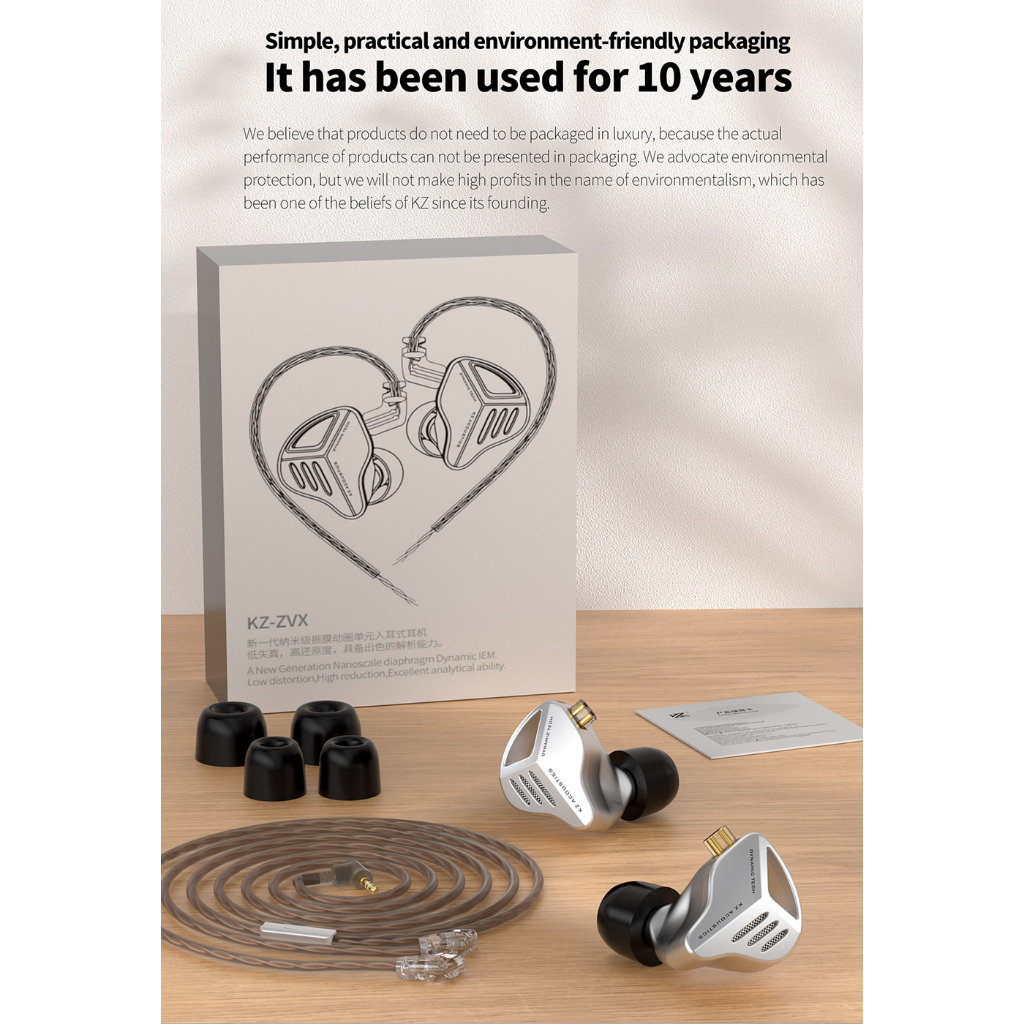 Tai Nghe Nhét Tai KZ ZVX 1 Âm Thanh HIFI Sống Động Chất Lượng Cao