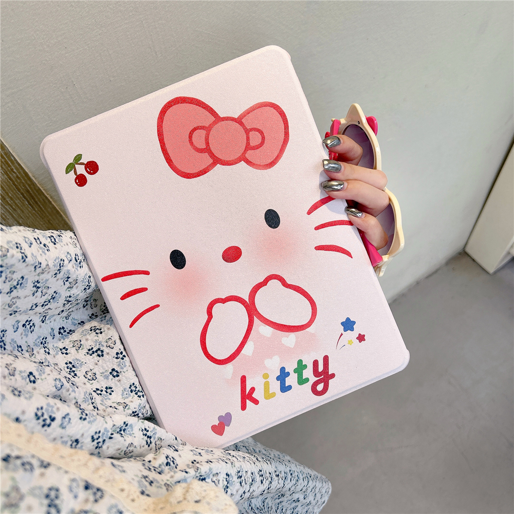 Bao Da Máy Tính Bảng Xoay 360 Độ In Hoạt Hình Hello Kitty Cho ipad Air5 Pro10.2 mini6 / 10.9 / 43cm