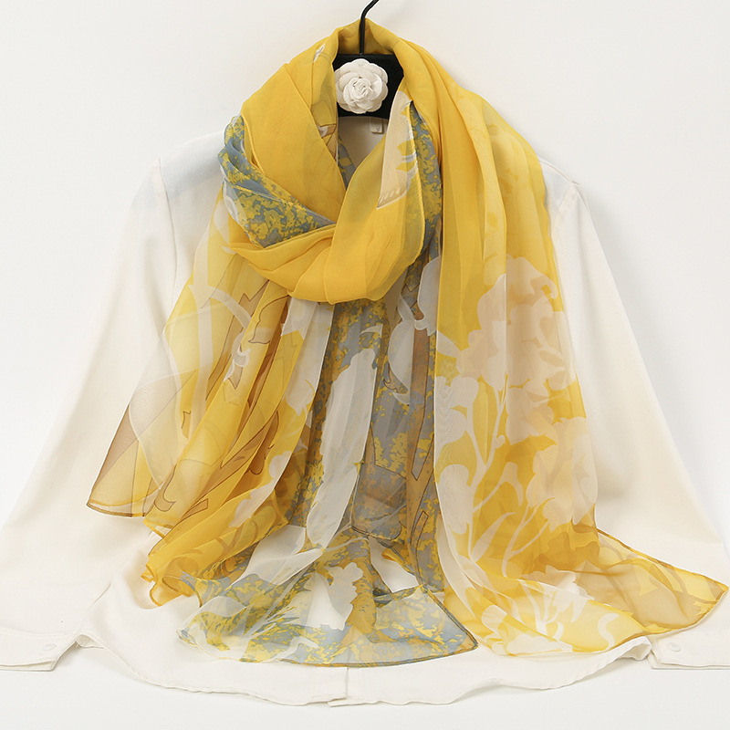 Khăn Quàng Cổ Lụa Pashmina Mềm In Họa Tiết Hoa Cỡ Lớn 180x130cm SL52