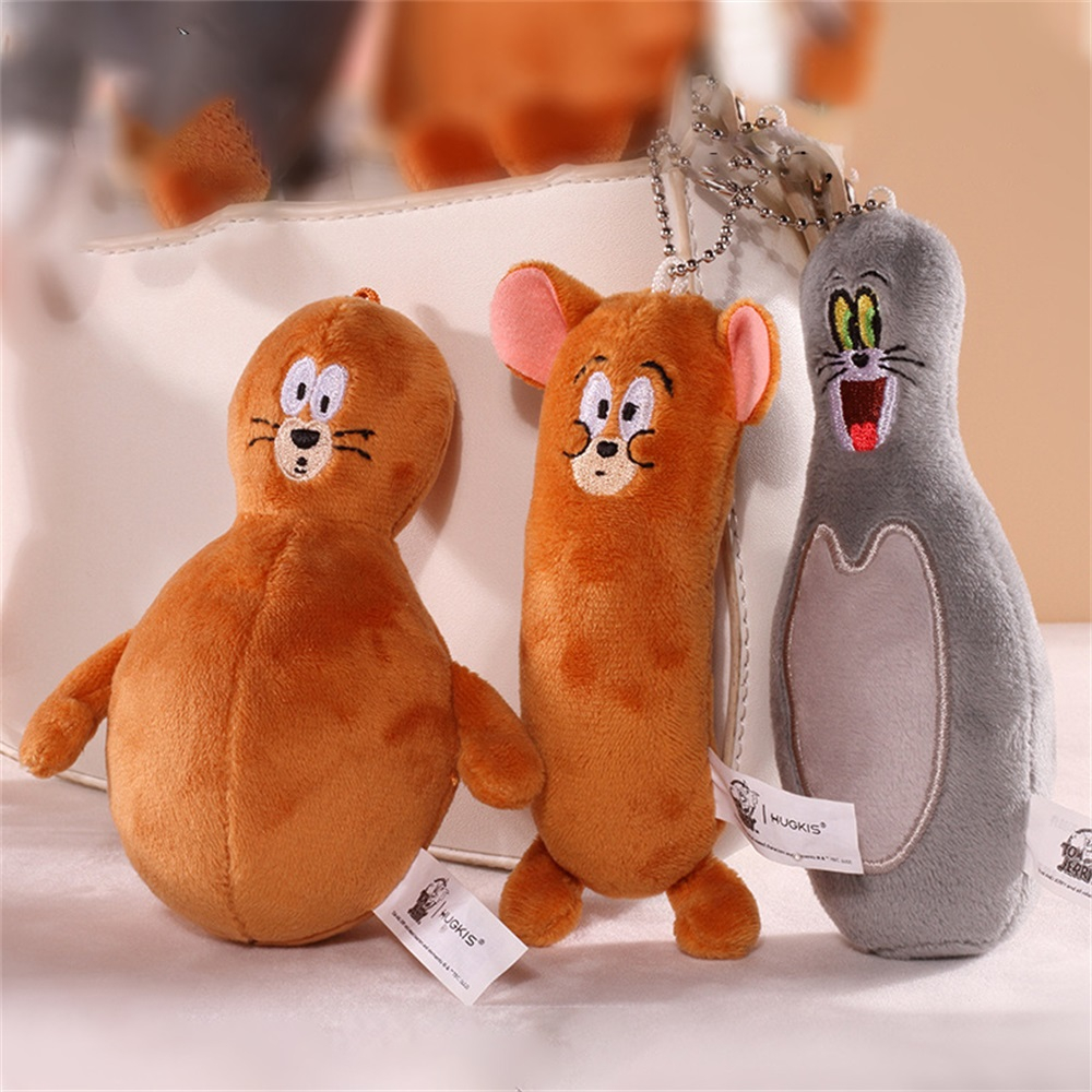 Móc Khóa Hình Tom &amp; Jerry Nhồi Bông Dễ Thương