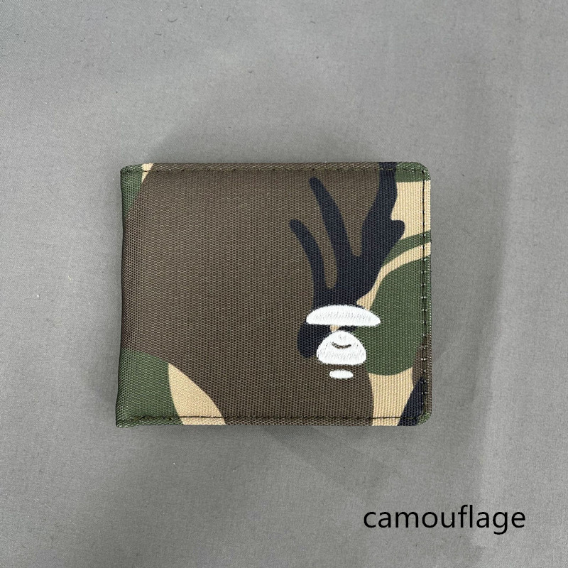 Bape Ví Ngắn Vải Canvas Thêu Họa Tiết Rằn Ri Cá Tính Cho Học Sinh