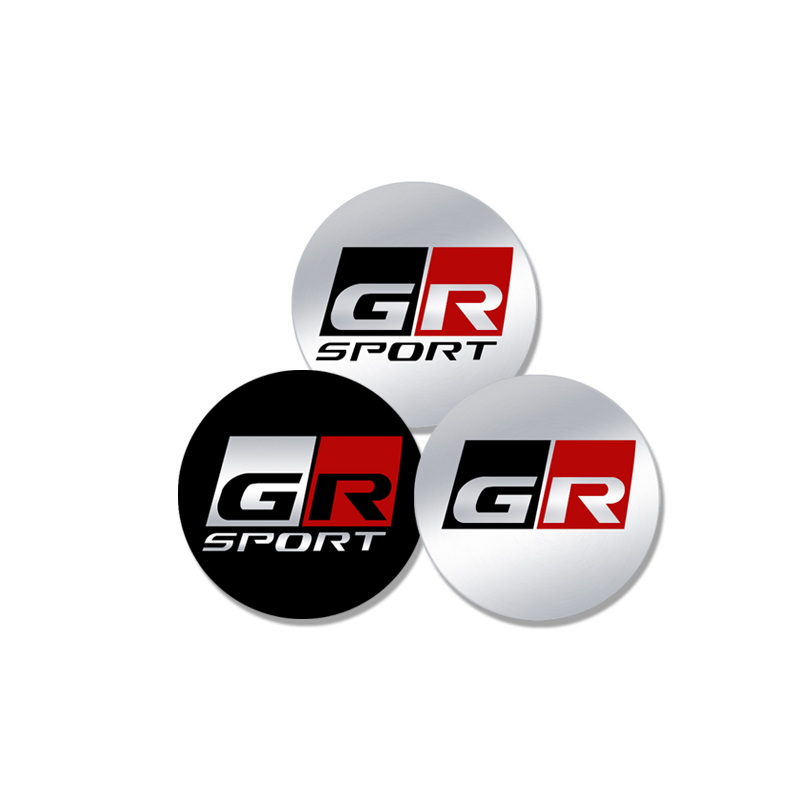 Set 4 Logo 56mm Bằng Nhôm Trang Trí Trục Bánh Xe Hơi Toyota Corolla C-HR Yaris RAV4 Avensis Prado