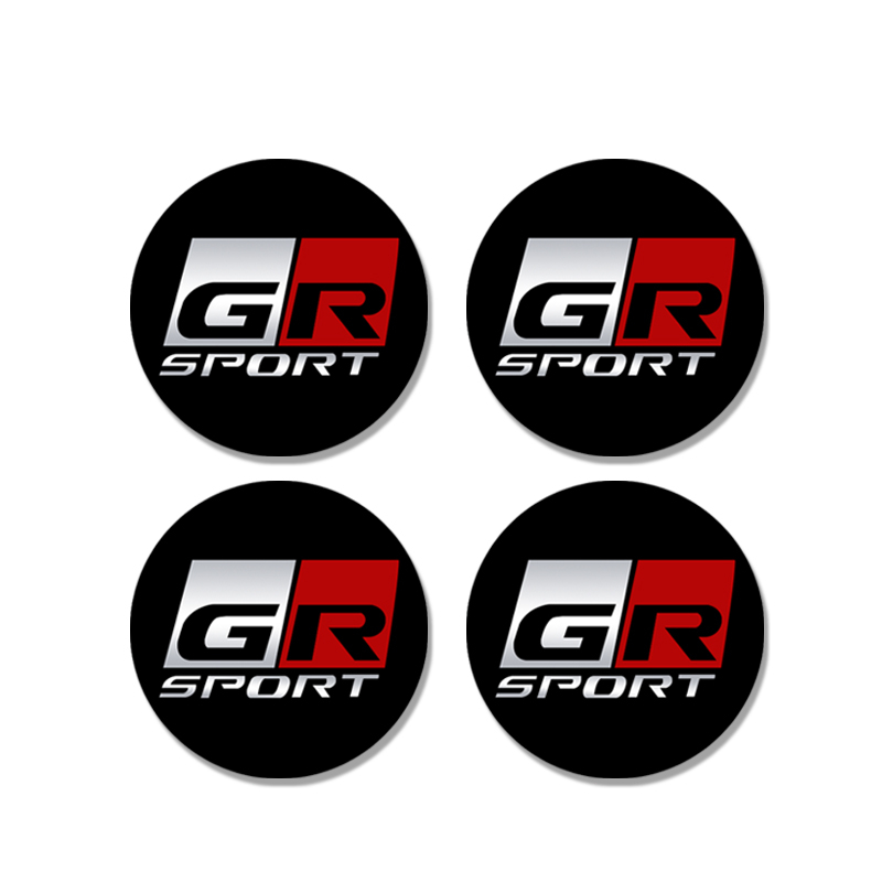 Set 4 Logo 56mm Bằng Nhôm Trang Trí Trục Bánh Xe Hơi Toyota Corolla C-HR Yaris RAV4 Avensis Prado