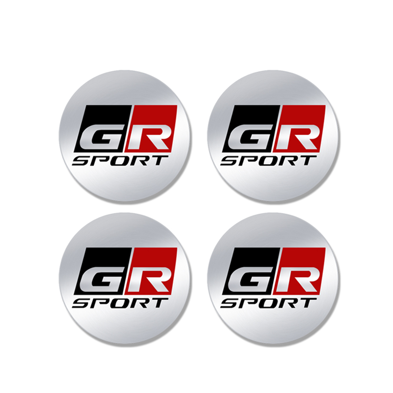 Set 4 Logo 56mm Bằng Nhôm Trang Trí Trục Bánh Xe Hơi Toyota Corolla C-HR Yaris RAV4 Avensis Prado