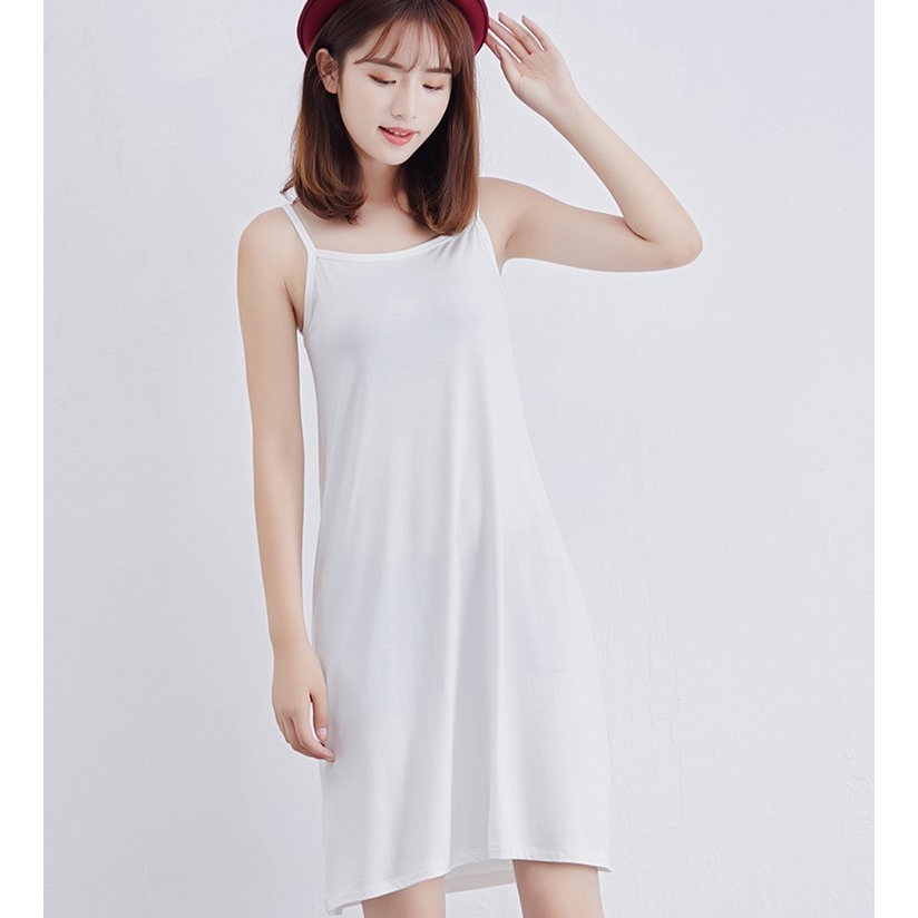 Đầm Hai Dây Mini Màu Trơn Thời Trang Cho Nữ