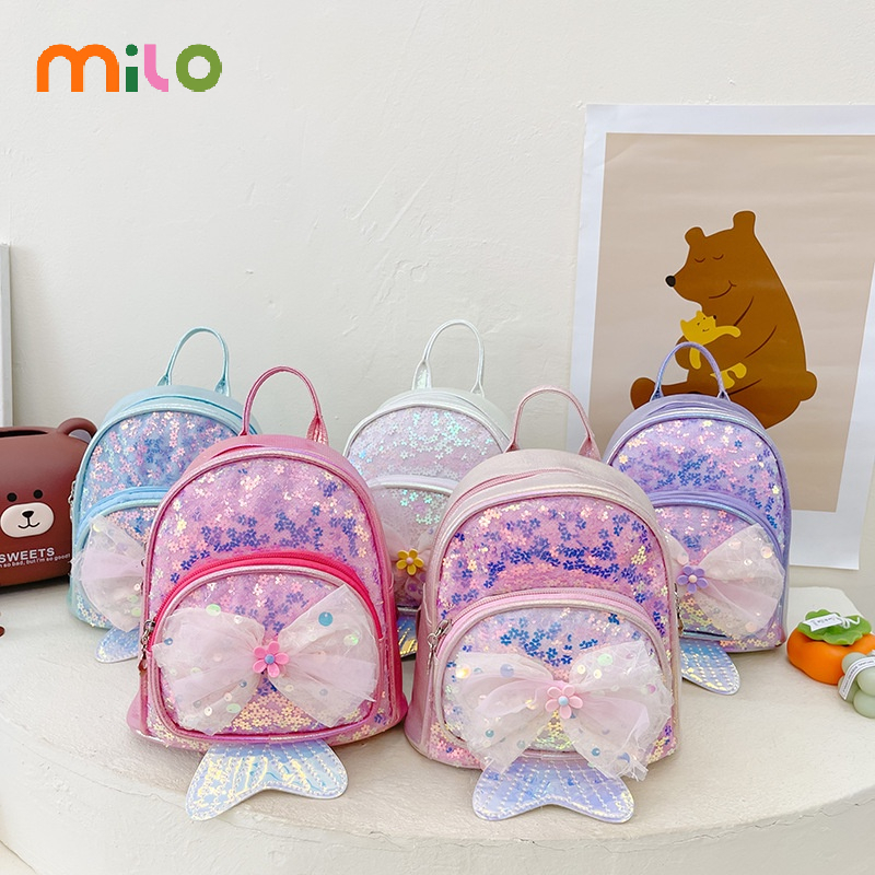 Milo Balo Đi Học Đính Kim Sa Dễ Thương Dành Cho Trẻ Nhỏ Mẫu Giáo