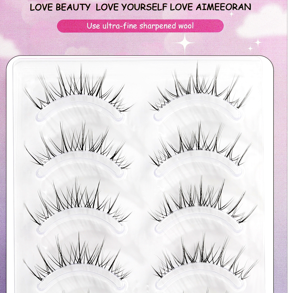 Set 5 cặp lông mi giả Aimeoran Cotremyp phong cách Anime mắt ướt tự nhiên