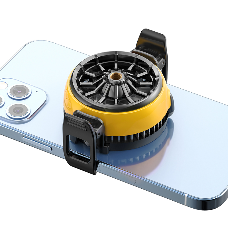 Quạt tản nhiệt BLUEWOW màu vàng làm mát khi chơi game cho điện thoại di động 4inch đến 6.7inch