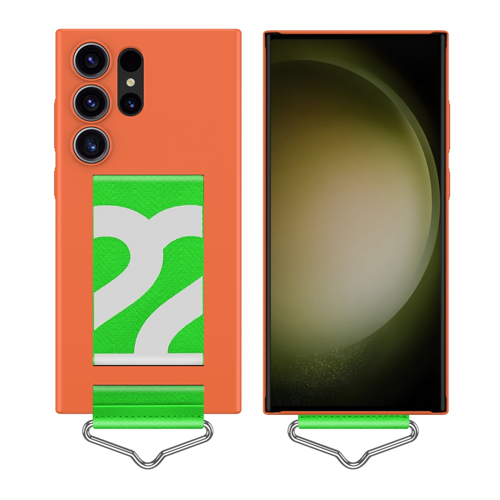 Ốp Lưng Nhựa Cứng Có Dây Đeo Tay Cho Samsung Galaxy S23 Ultra S23 Plus