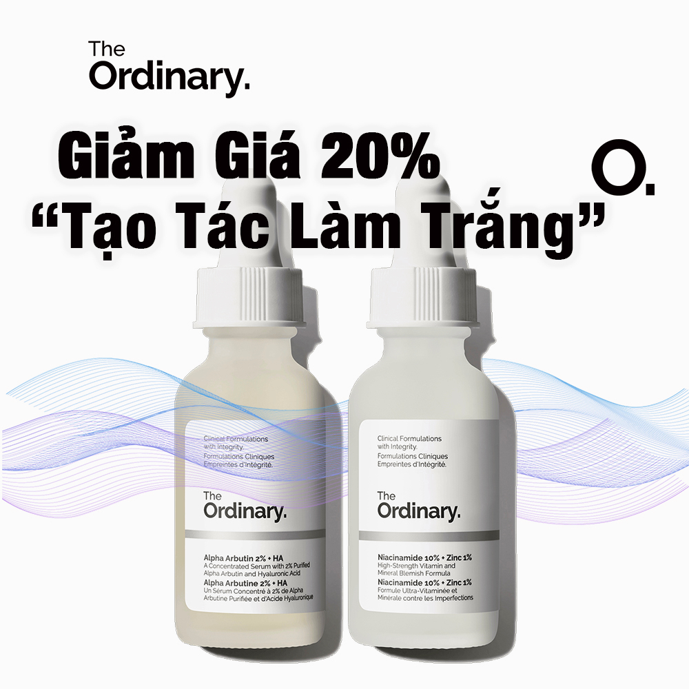 The Ordinary Bộ Làm Sáng Da - Niacinamide 10% + Zinc 1% & Alpha Arbutin 2% + HA - 2×30ml