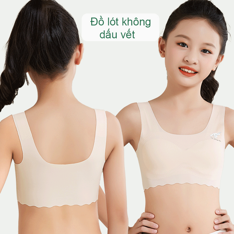 Áo lót học sinh dễ thở cho bé gái mới lớn dậy thì chui đầu không đường may