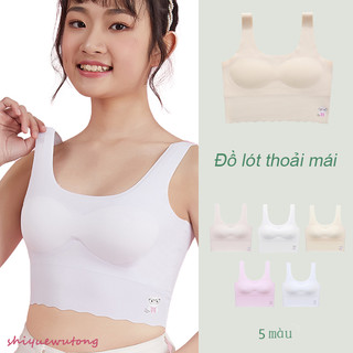 【Có hàng tồn kho】Không Có Dấu Vết Cô Gái Đồ Lót Cô Gái Thời Kỳ Phát Triển Áo Vest Để Ngăn Ngừa Phơi Nhiễm Học Sinh Trung Học Cơ Sở Cao Su Áo Ngực Phần Mỏng