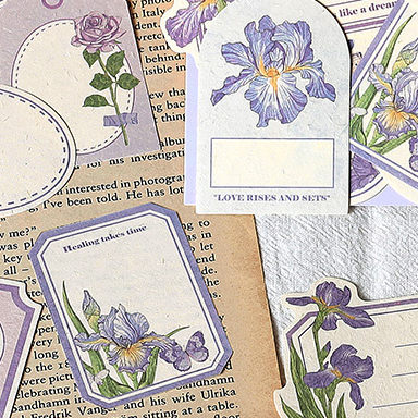 Bộ 30 Giấy Dán Ghi Chú Họa Tiết Hoa Bướm Phong Cách Vintage