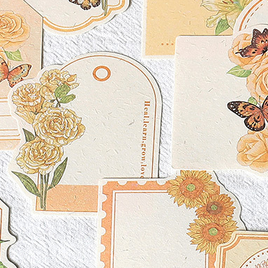 Bộ 30 Giấy Dán Ghi Chú Họa Tiết Hoa Bướm Phong Cách Vintage